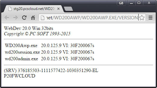 Show Serial Number of WEBDEV APP SERVER